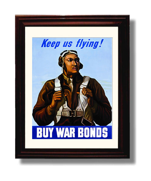 Keep Us Flying - Sky High Bonds war poster wall art 8x10 Beveled Frame