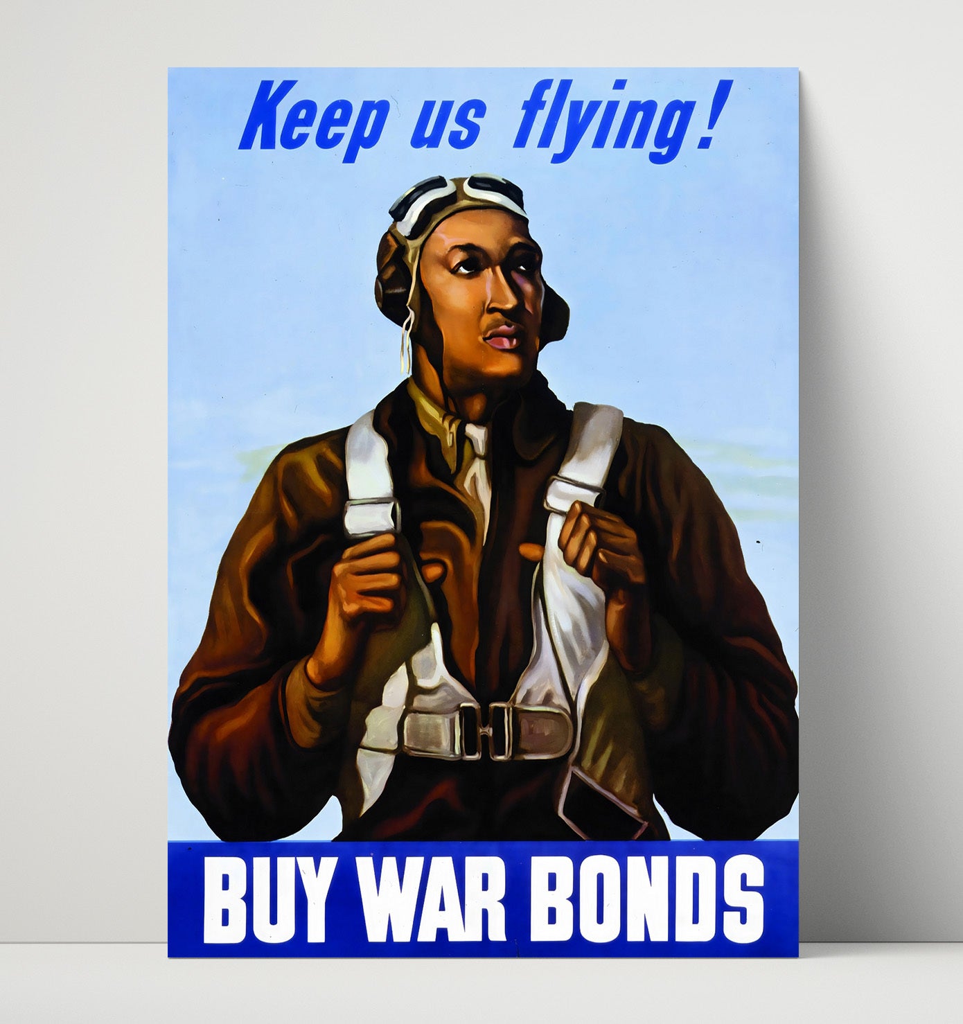 Vintage War Poster - Keep Us Flying - Sky High Bonds Vintage War Wall Art - 16x20 Unframed Print