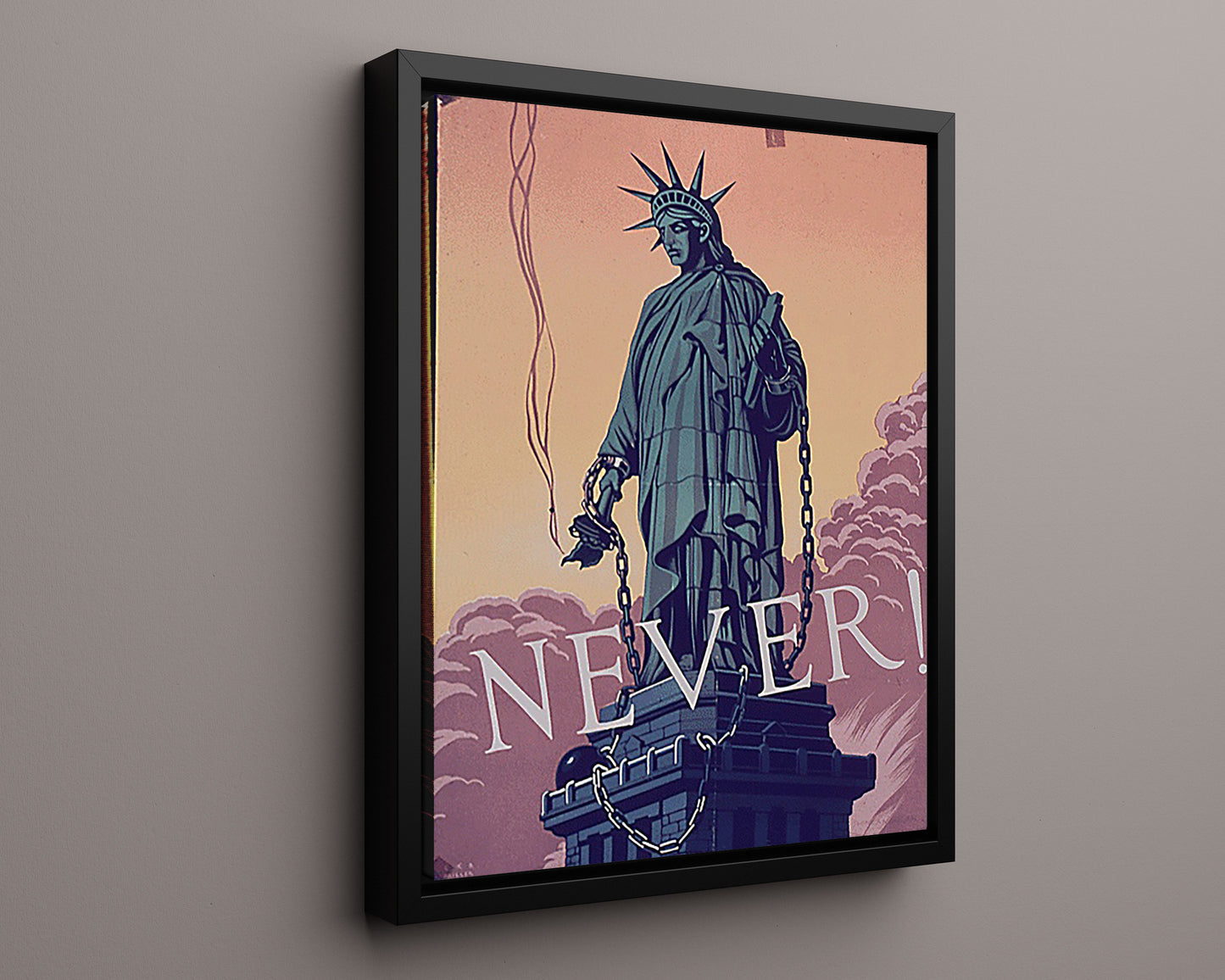 Vintage War Poster - Lady Liberty Never In Chains