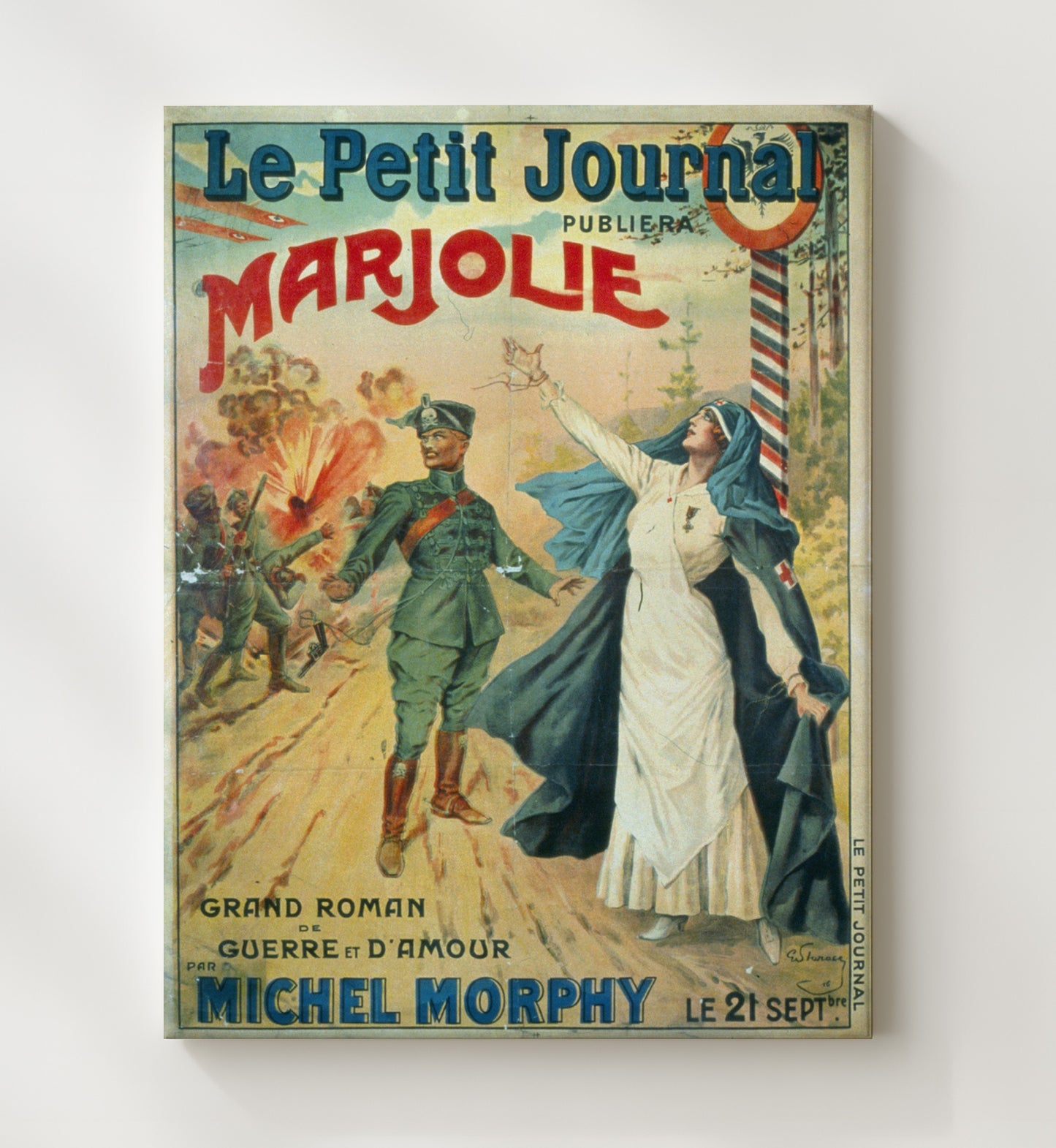 Le Petite Journal Marjolie war poster wall art 20x24 Canvas