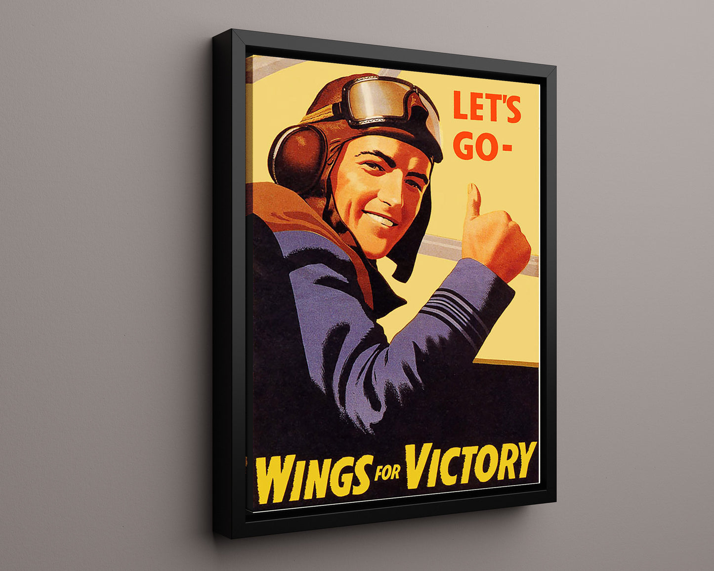 Vintage War Poster - Lets Go Wings for Victory