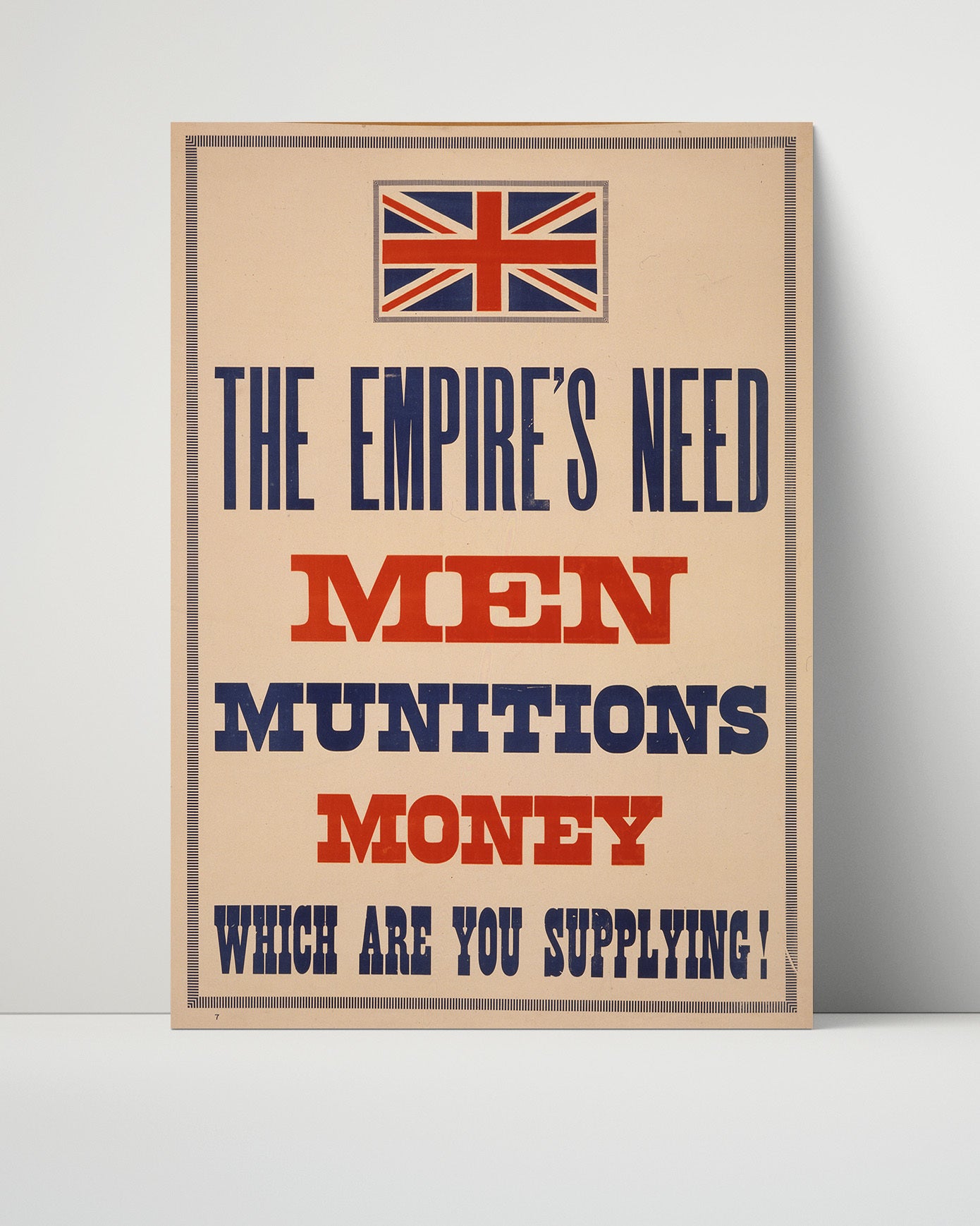 Vintage War Poster - Men Munitions Money