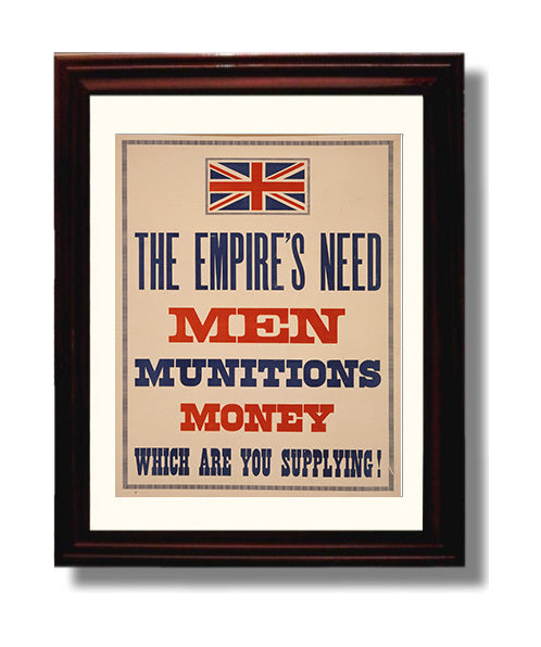 Vintage War Poster - Men Munitions Money