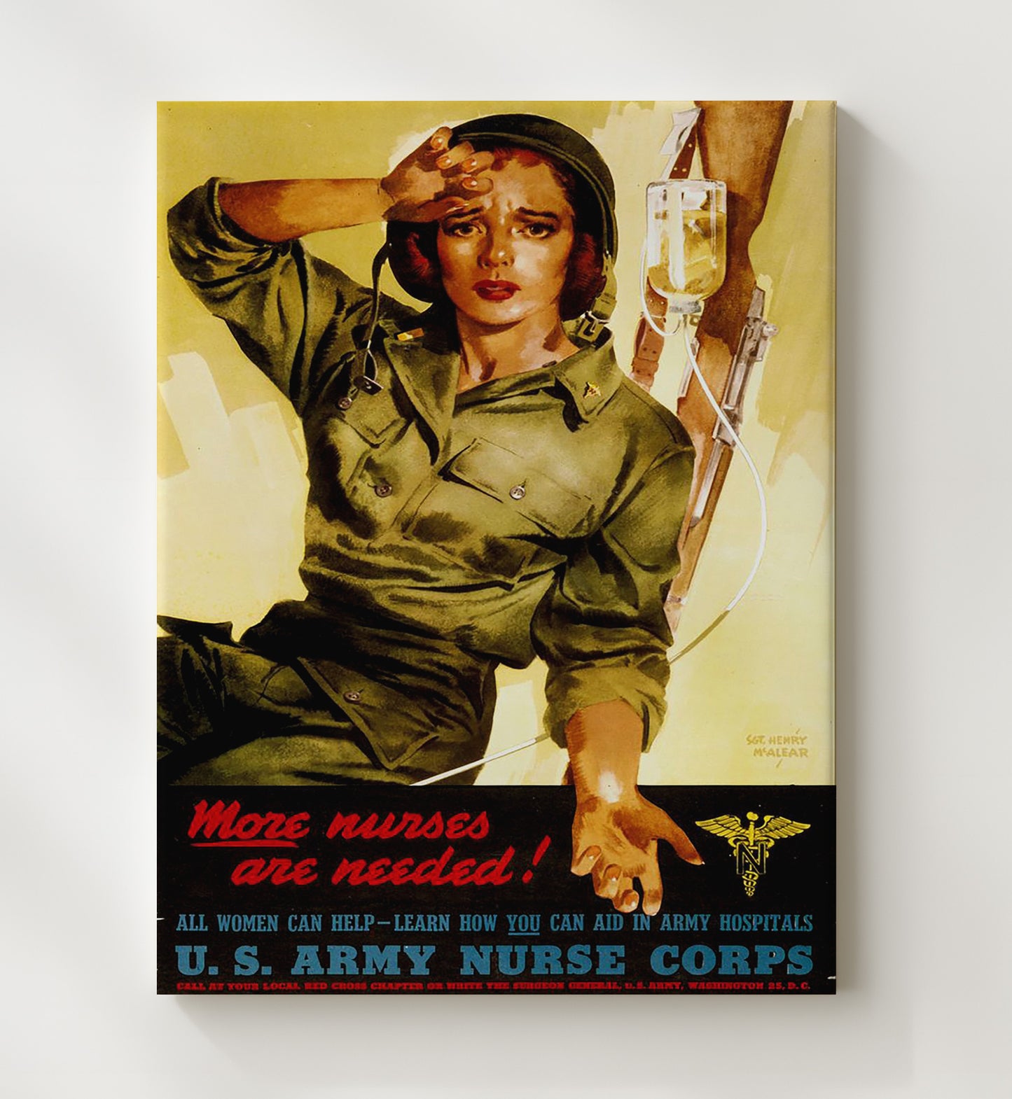 More Nurses Needed war poster wall art 20x24 Canvas