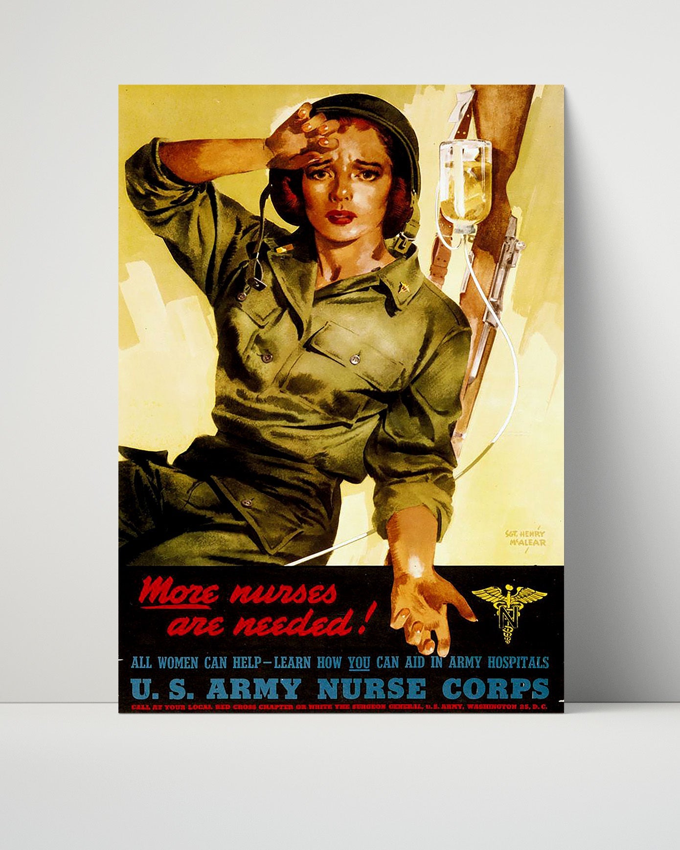 Vintage War Poster Unframed- More Nurses Needed