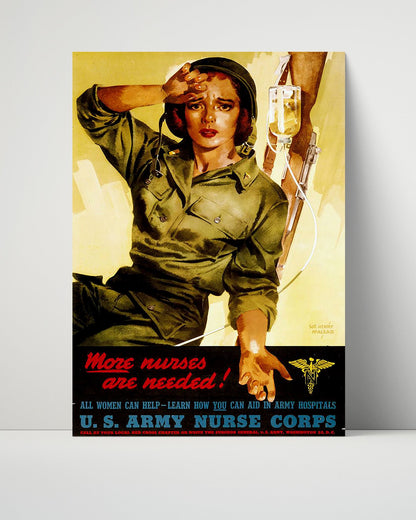 Vintage War Poster Unframed- More Nurses Needed
