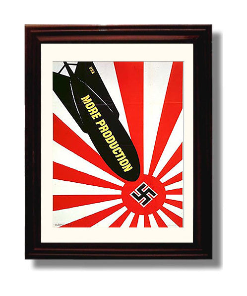 Vintage War Poster - More Production - Bombs Away