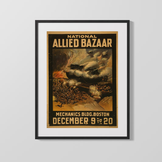 Vintage War Poster - National Allied Bazaar Boston