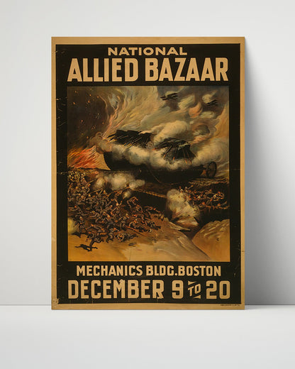 Vintage War Poster Unframed- National Allied Bazaar Boston