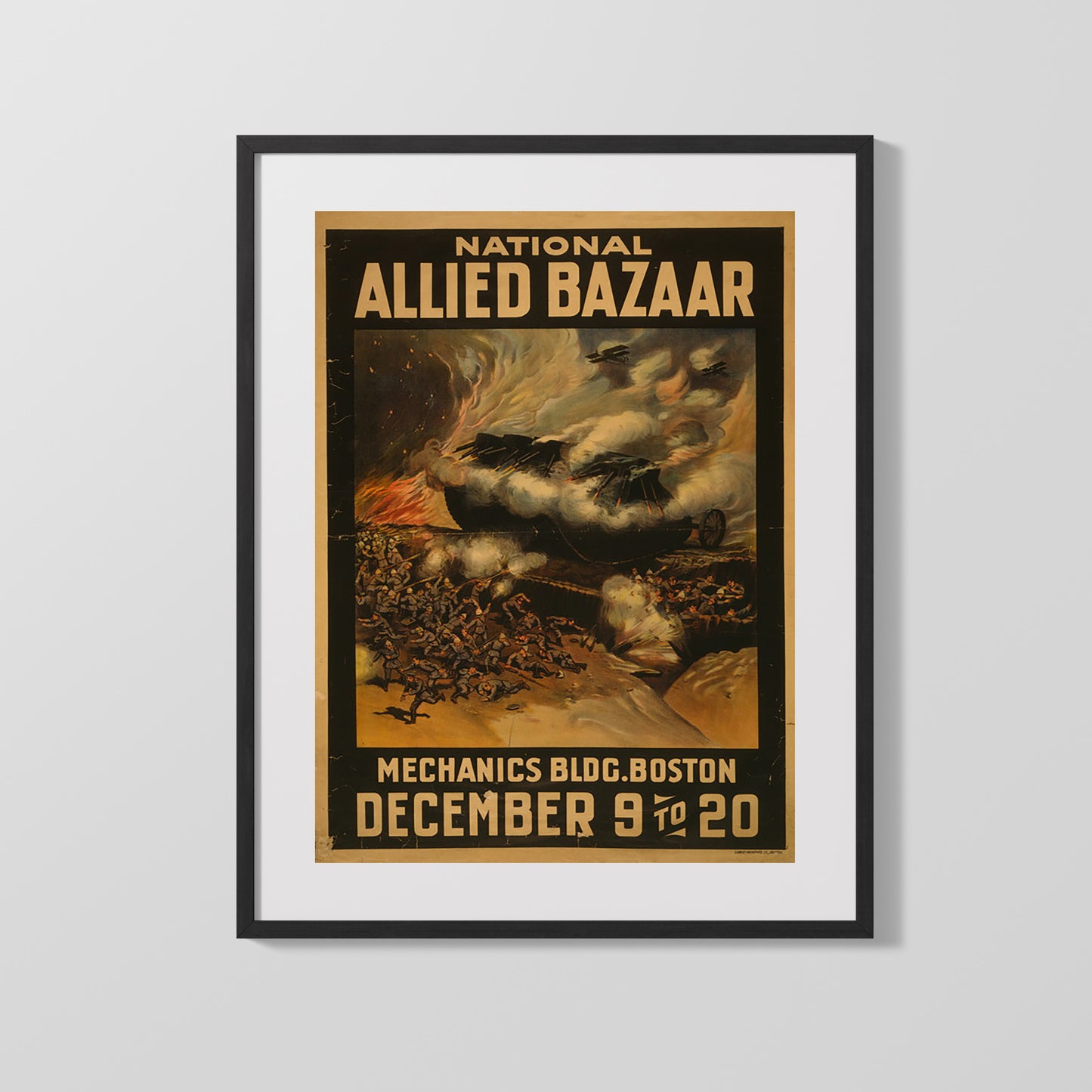 Vintage War Poster - National Allied Bazaar Boston