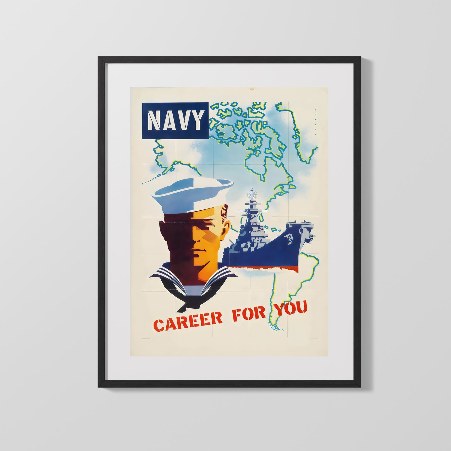 Vintage War Poster - Navy Career - Sea of Opportunity