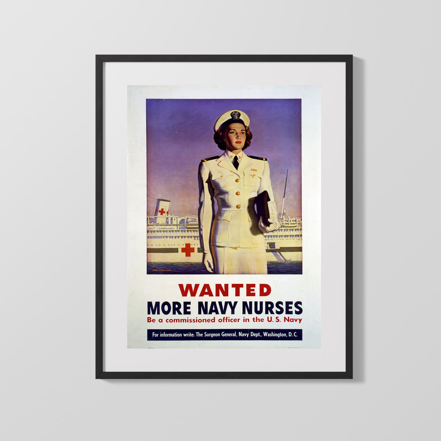 Vintage War Poster - Navy Nurses Wanted - Healing Heroes