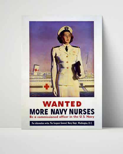 Vintage War Poster Unframed- Navy Nurses Wanted - Healing Heroes