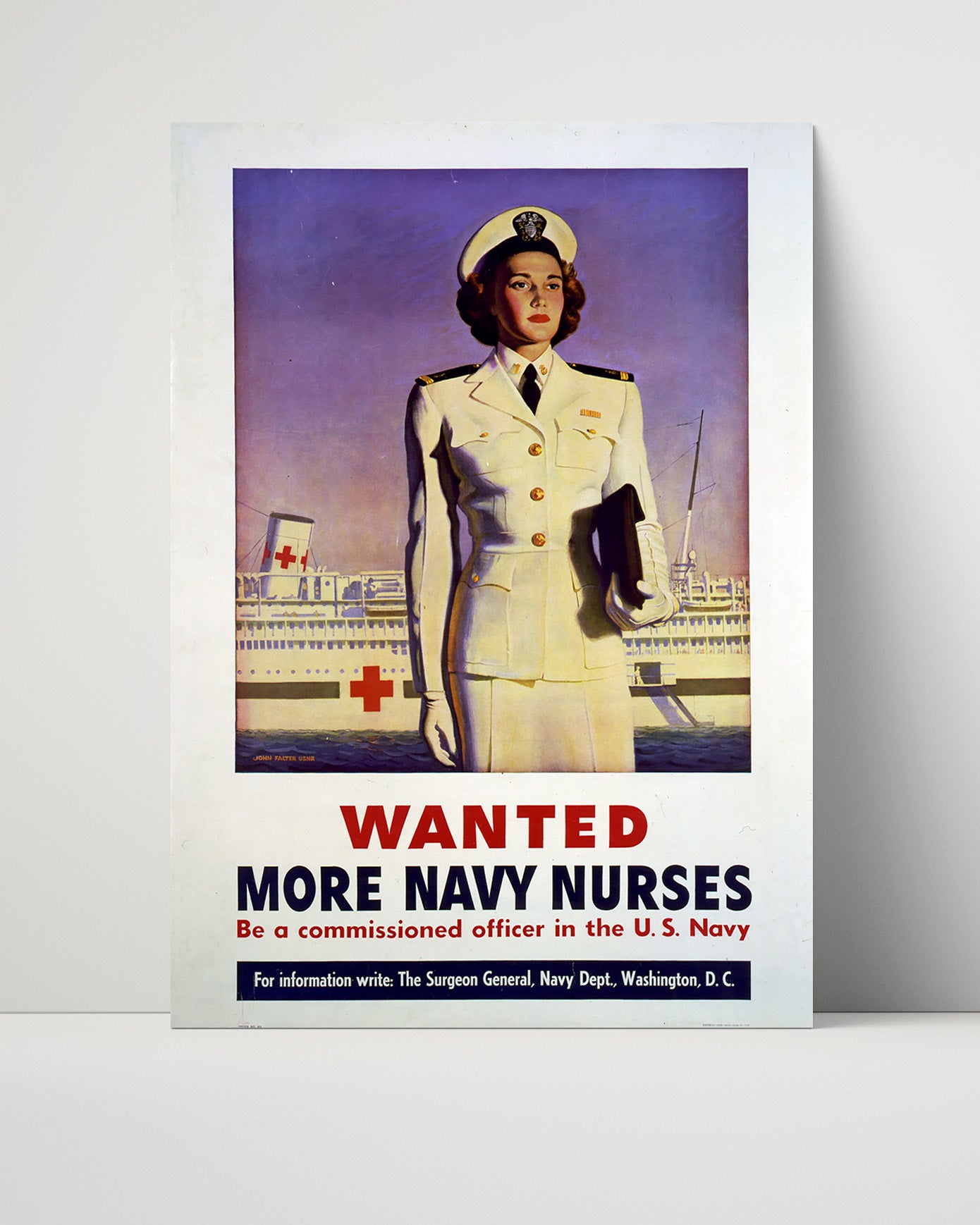 Vintage War Poster - Navy Nurses Wanted - Healing Heroes