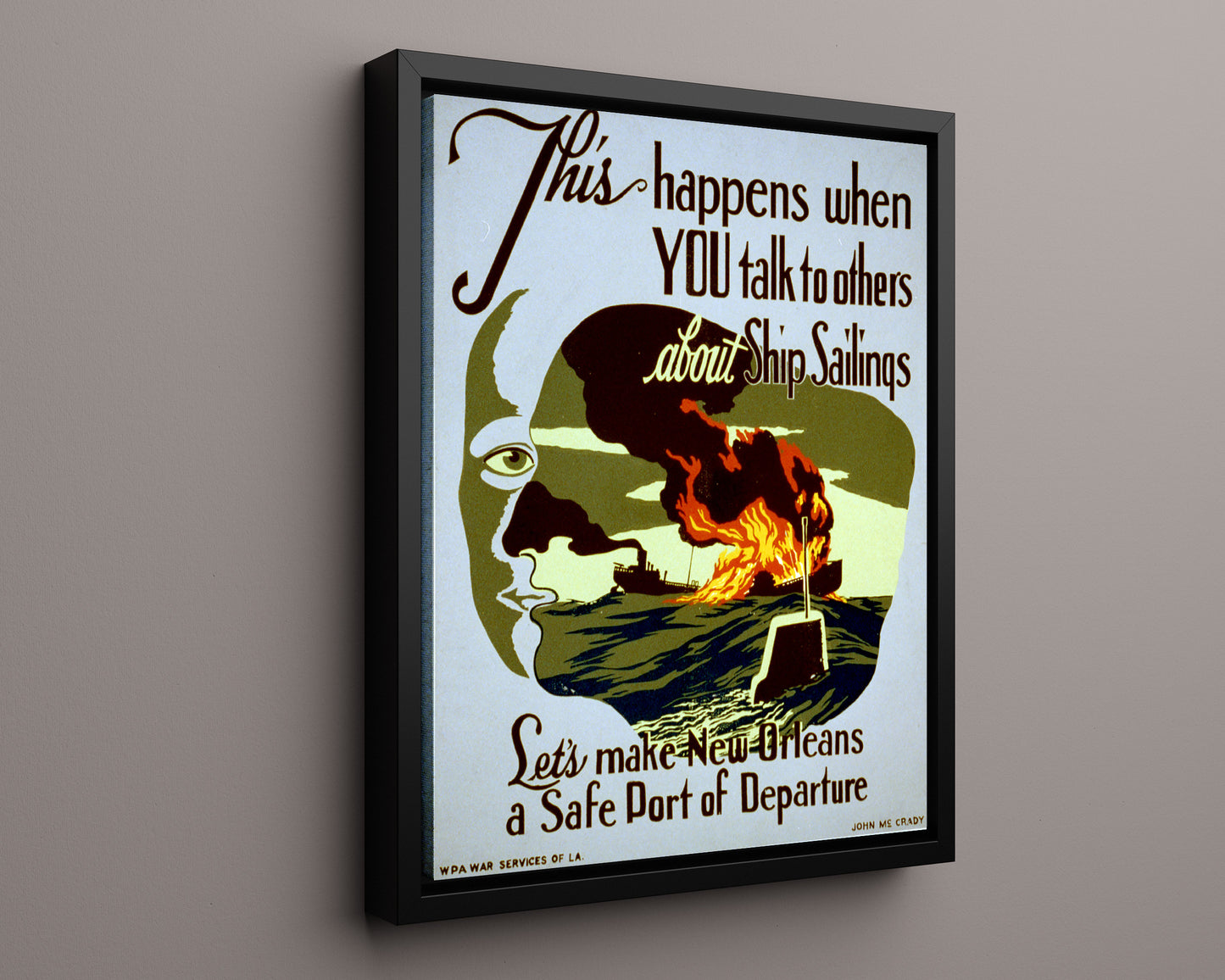 Vintage War Poster - New Orleans Safe Port of Departure