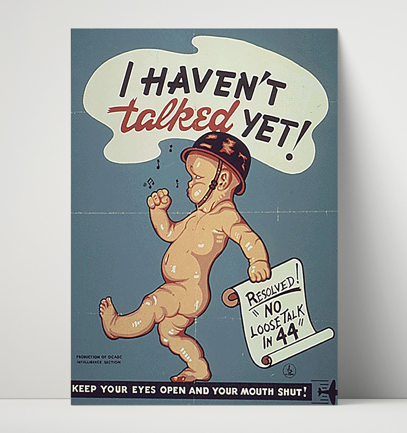 Vintage War Poster - No Loose Talk Baby Poster Vintage War Wall Art - 16x20 Unframed Print