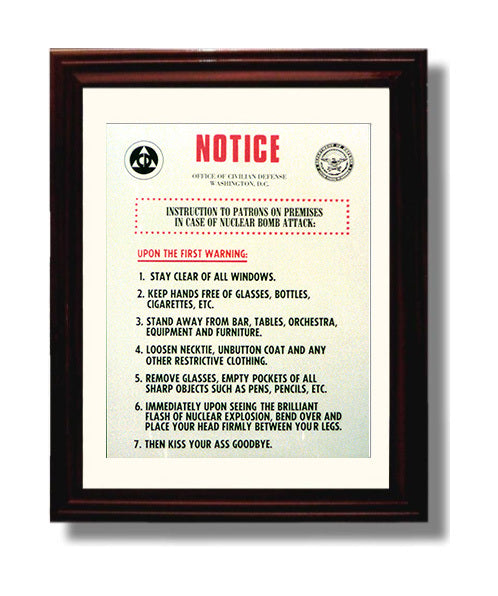 Vintage War Poster - Nuclear Bomb Attack Notice