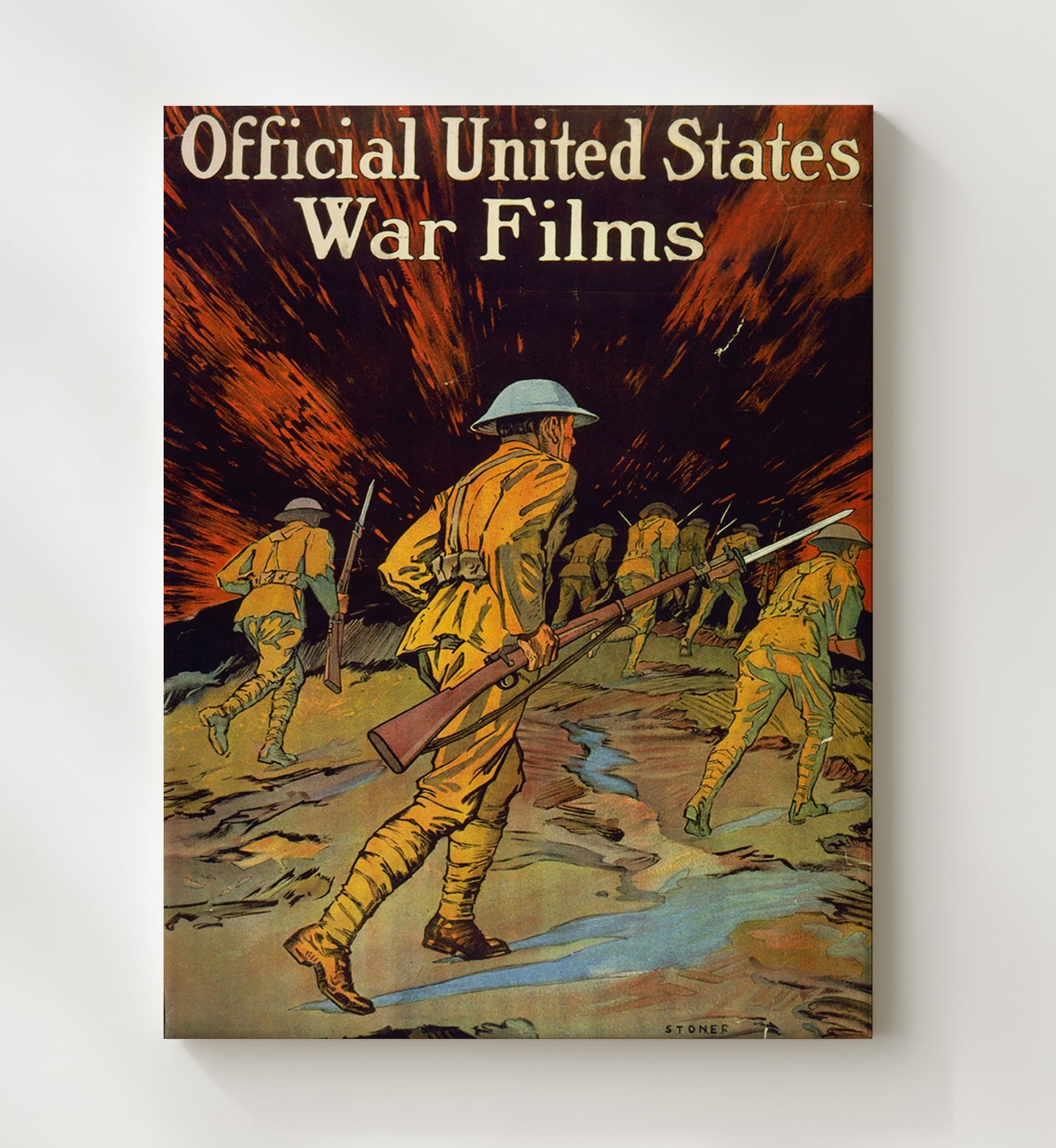 Vintage War Poster - Official US War Films Vintage War Wall Art - 20x24 Canvas