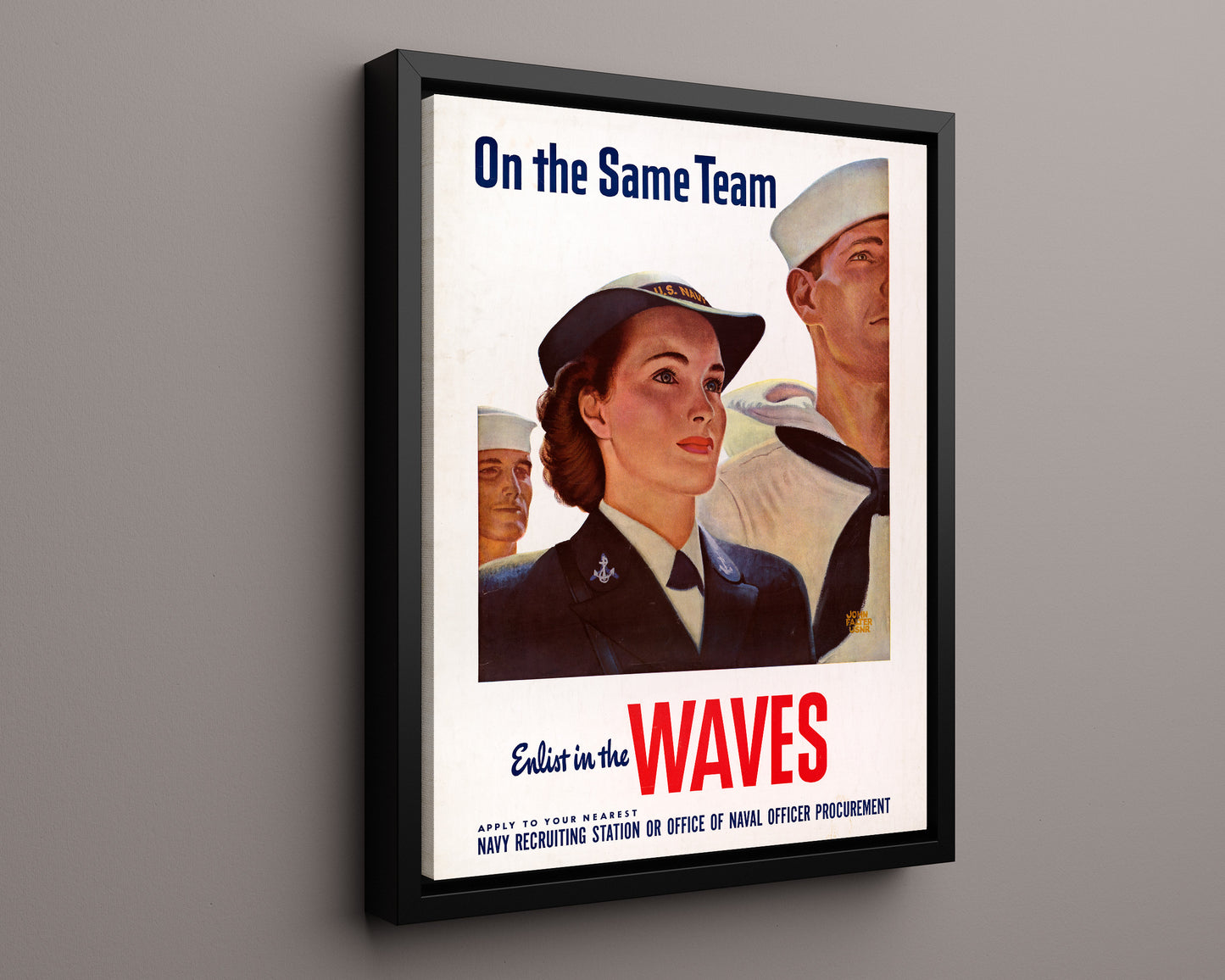 Vintage War Poster - On the Same Team Join the Waves