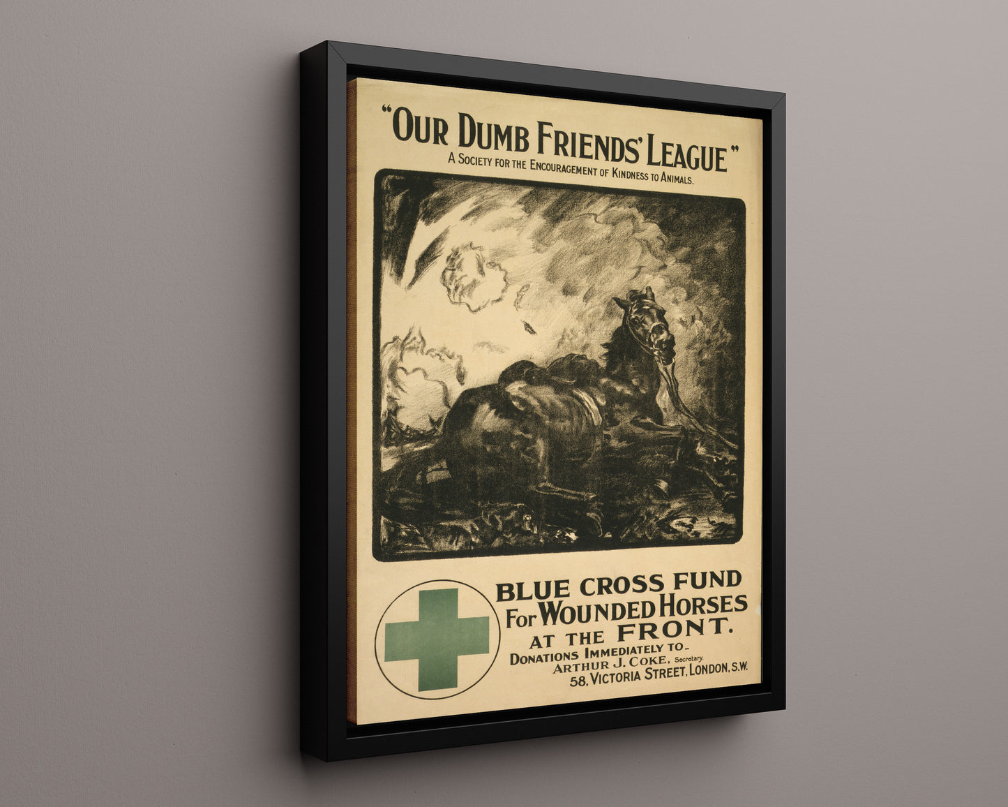 Vintage War Poster - Our Dumb Friends League Blue Cross Fund for Wounded Horses London