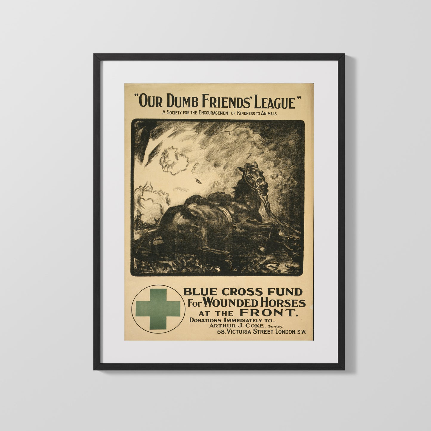 Vintage War Poster - Our Dumb Friends League Blue Cross Fund for Wounded Horses London