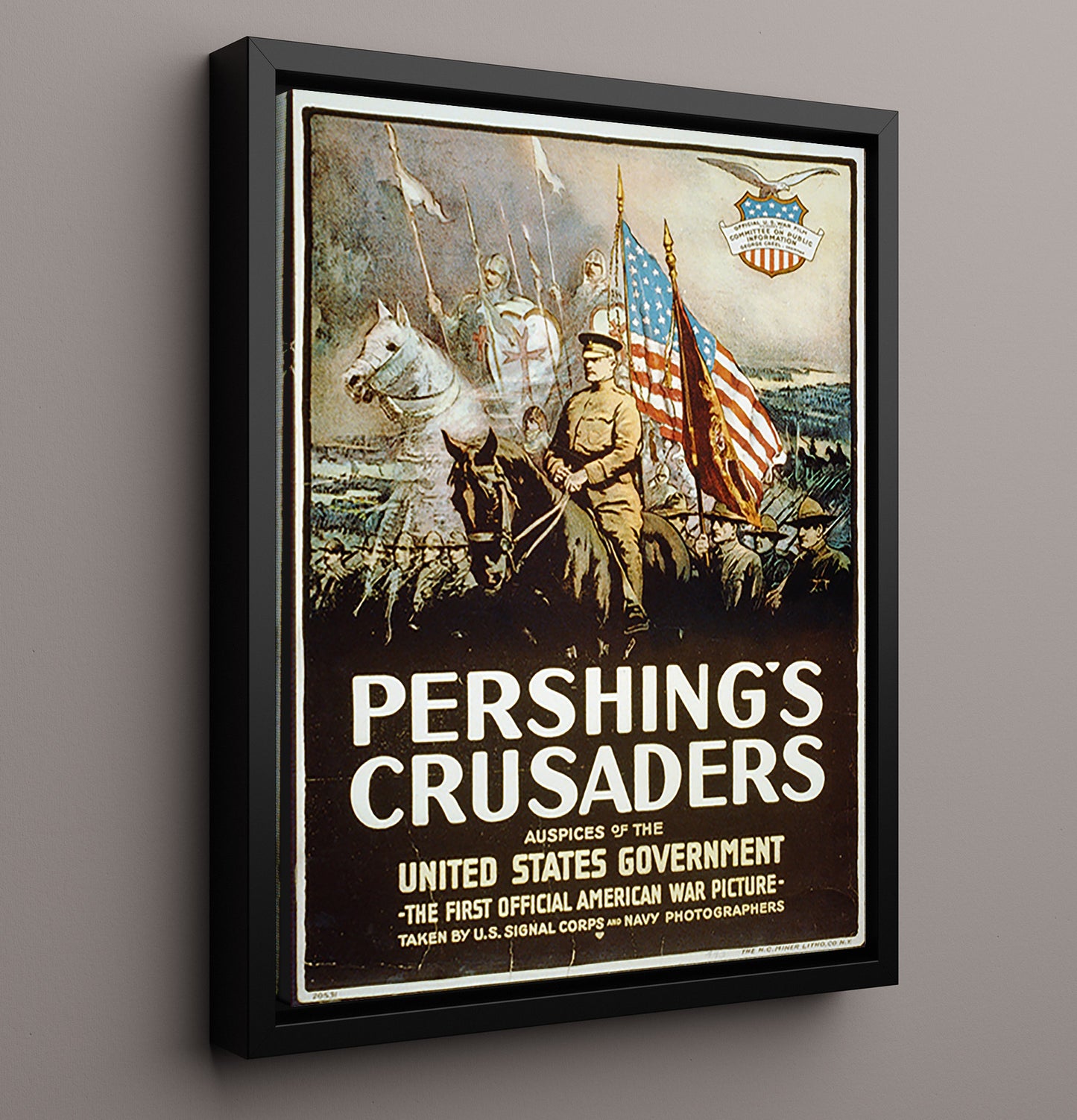 Pershing's Crusaders war poster wall art 16x20 Framed Canvas
