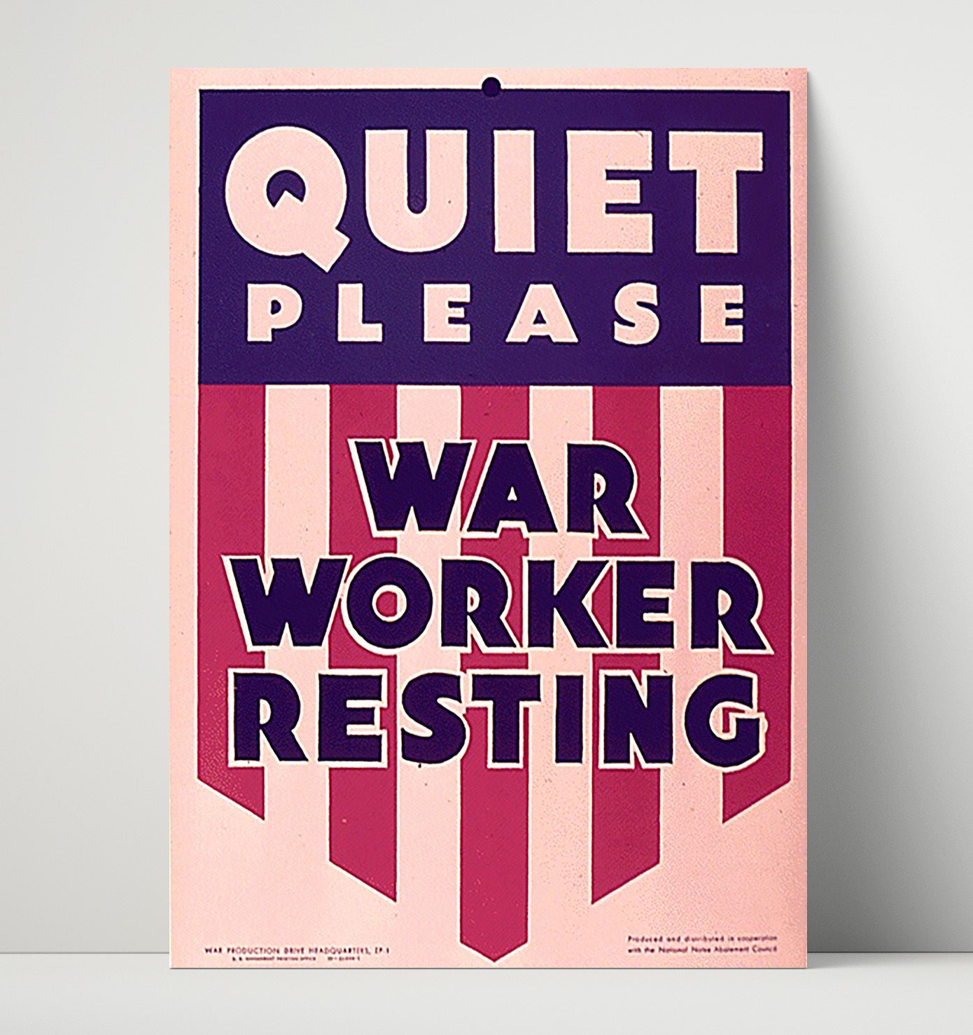Quiet Please War Worker Resting war poster wall art 16x20 Unframed Print