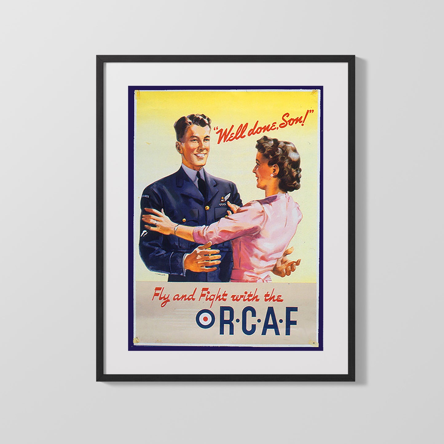 Vintage War Poster - RCAF Pilot - Lets Go Fly High