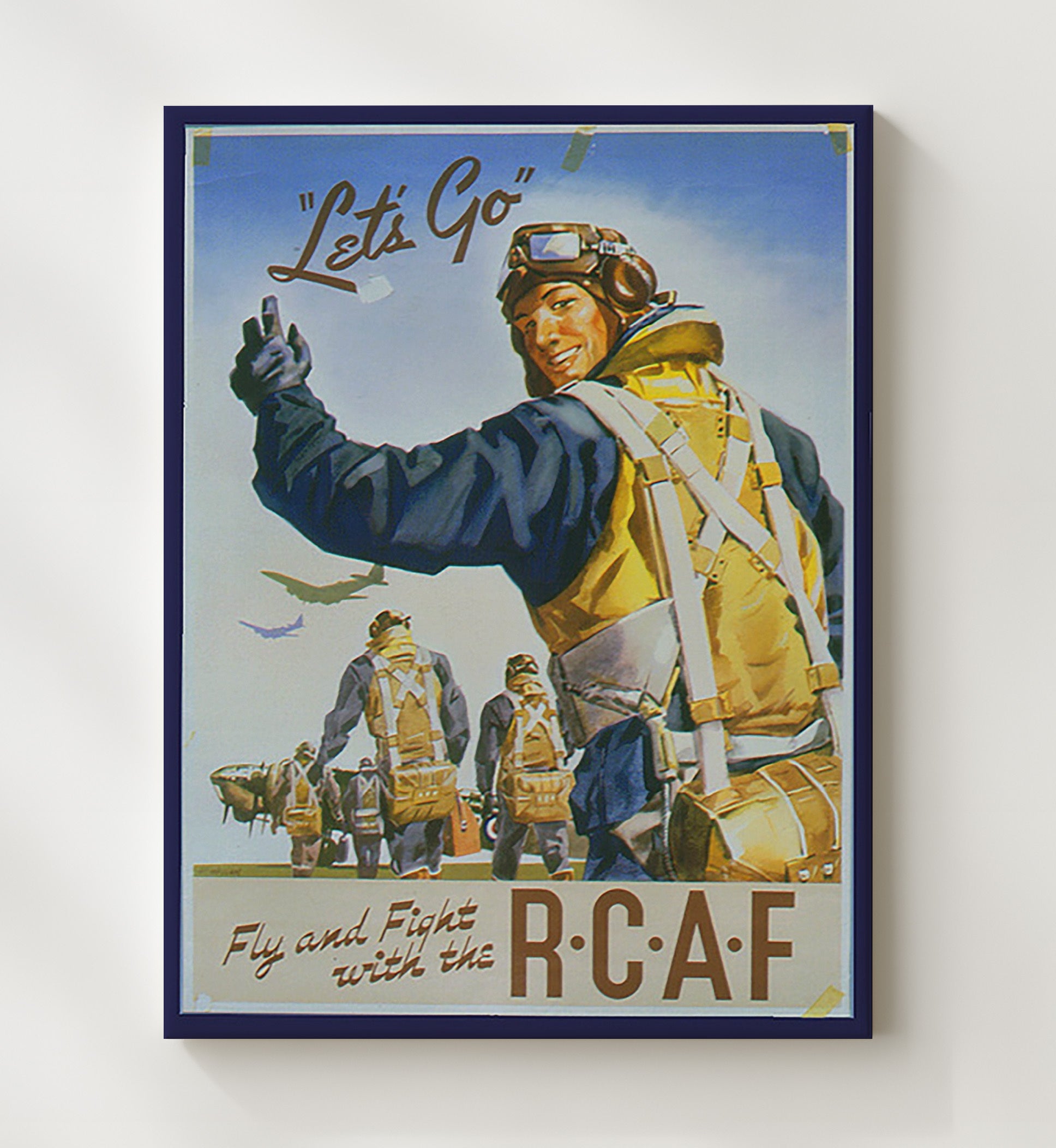 RCAF Recruitment - Lets Go Fly and Fight vintage war canvas 20x24
