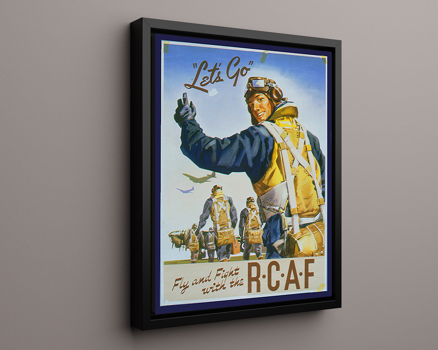 Vintage War Poster - RCAF Recruitment - Lets Go Fly and Fight
