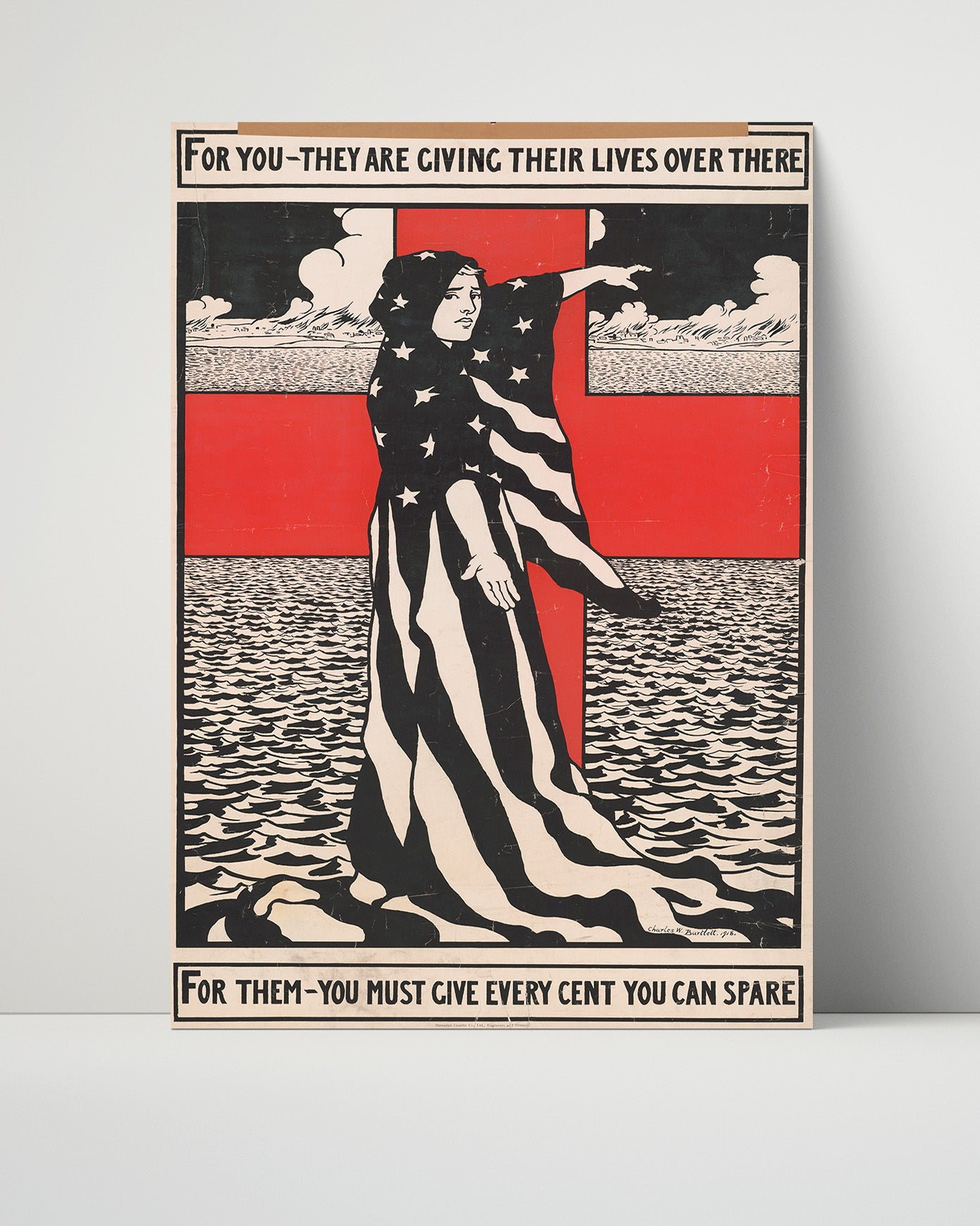 Vintage War Poster - Red Cross Give Every Cent You Can Spare