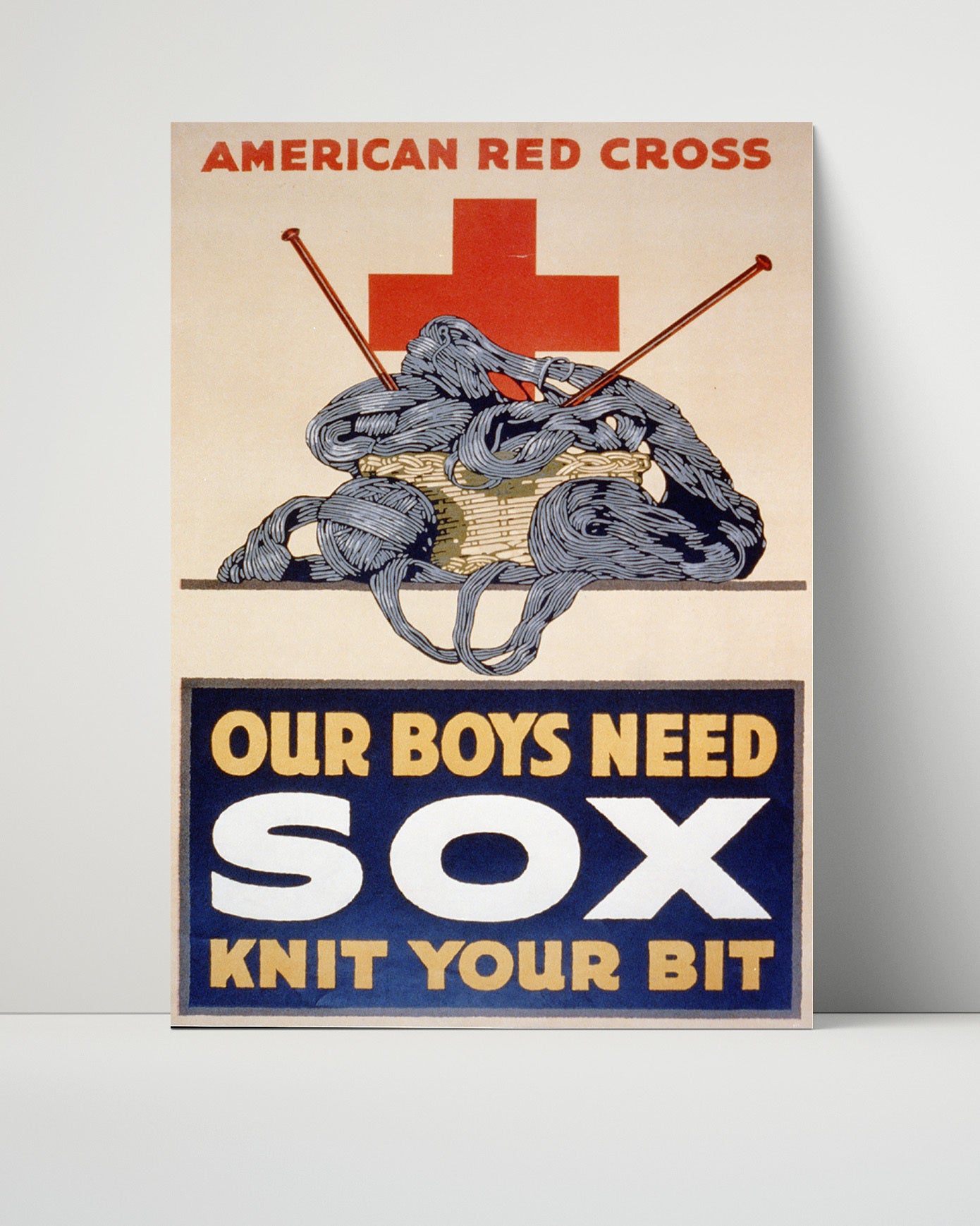 Vintage War Poster - Red Cross Our Boys Need Sox