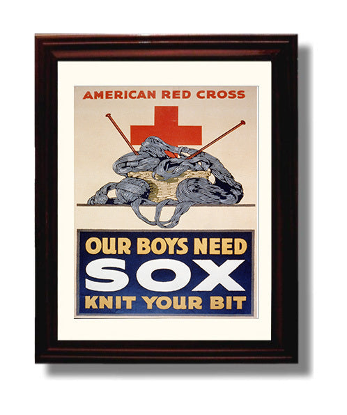 Vintage War Poster - Red Cross Our Boys Need Sox