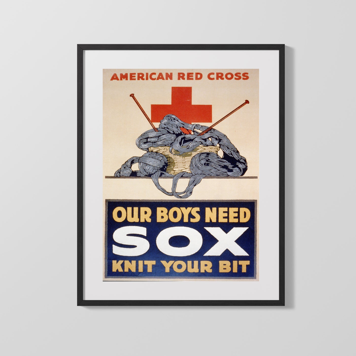 Vintage War Poster - Red Cross Our Boys Need Sox
