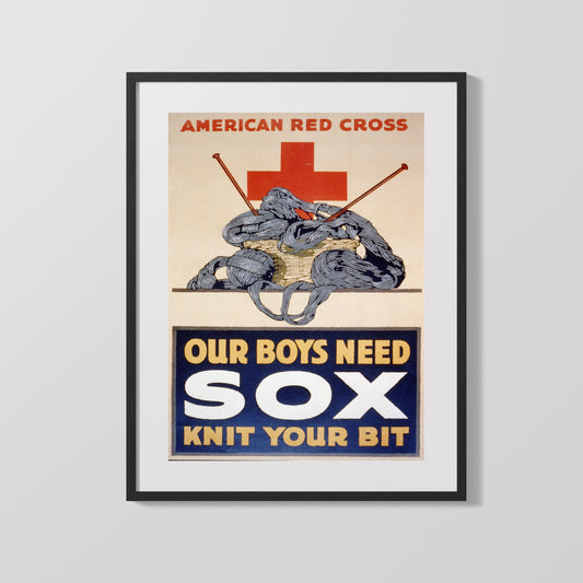 Vintage War Poster - Red Cross Our Boys Need Sox