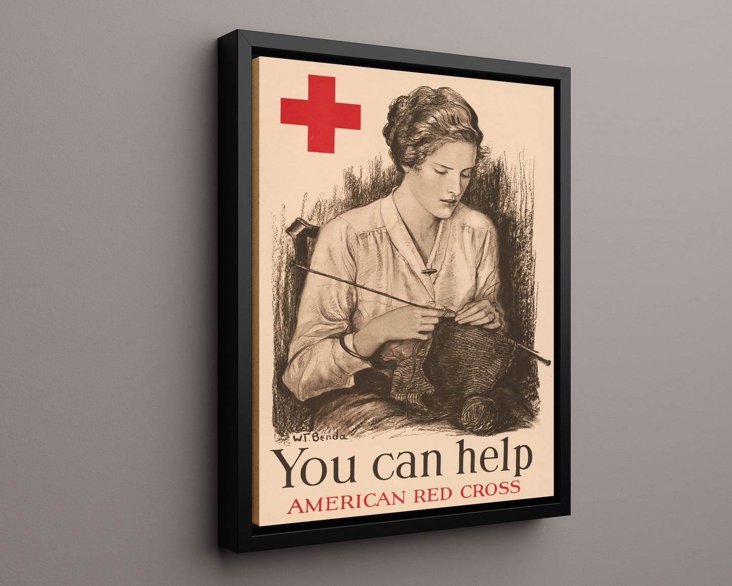 Vintage War Poster - Red Cross You Can Help