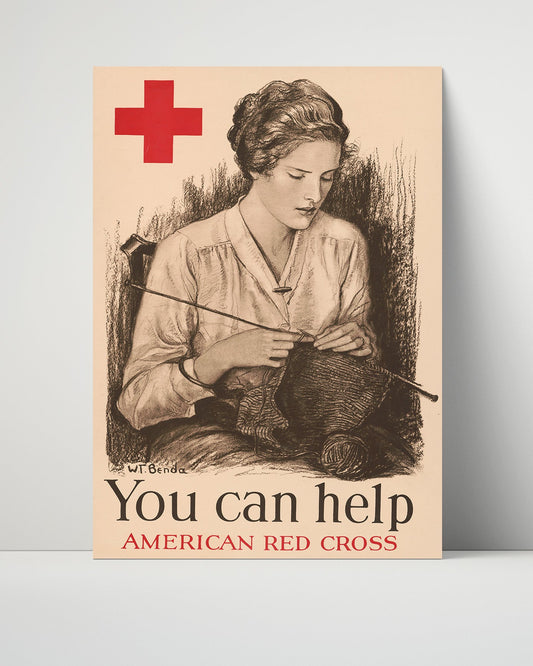 Vintage War Poster Unframed- Red Cross You Can Help