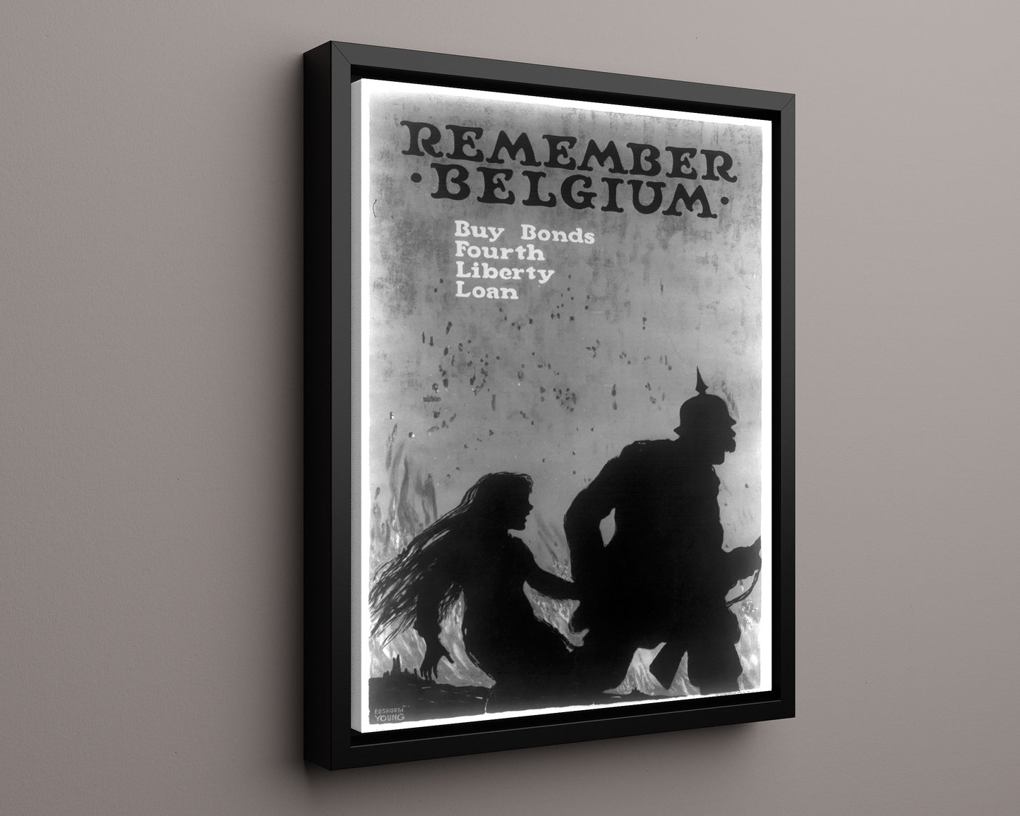 Vintage War Poster - Remember Belgium Buy Bonds 4th Liberty Loan