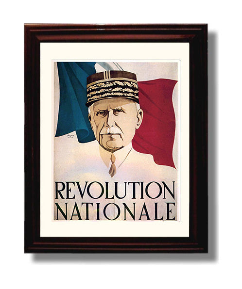Revolution Nationale France war poster wall art 8x10 Beveled Frame
