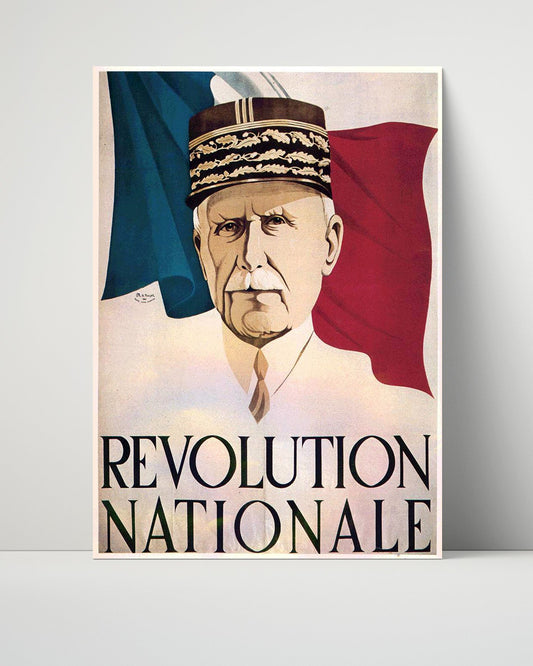 Vintage War Poster Unframed- Revolution Nationale France