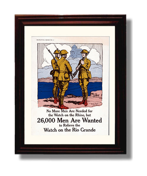 Rio Grande Call - Duty Shift war poster wall art 8x10 Beveled Frame