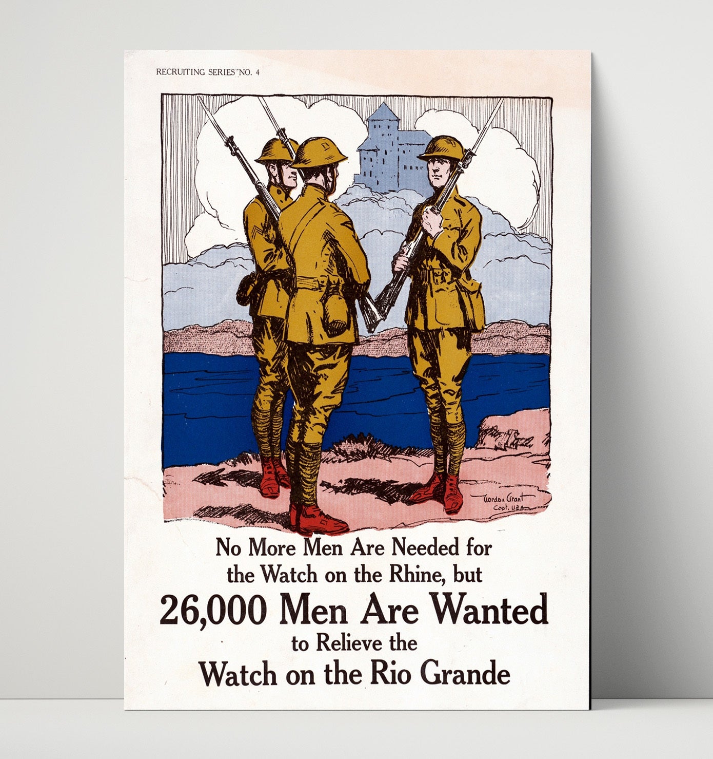 Vintage War Poster - Rio Grande Call - DutyShift Vintage War Wall Art - 16x20 Unframed Print