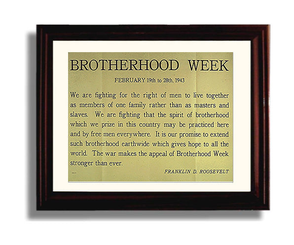 Vintage War Poster - Roosevelt Brotherhood Week - Unity is our strength