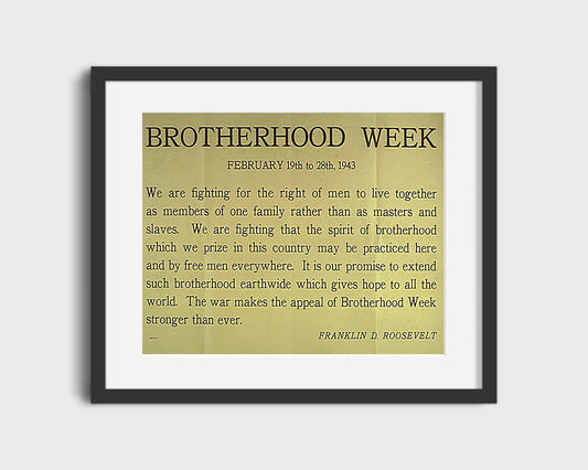 Vintage War Poster - Roosevelt Brotherhood Week - Unity is our strength