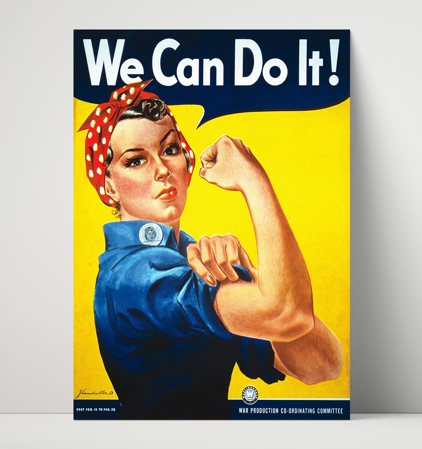 Vintage War Poster - Rosie Riveter - CanDo Vintage War Wall Art - 16x20 Unframed Print