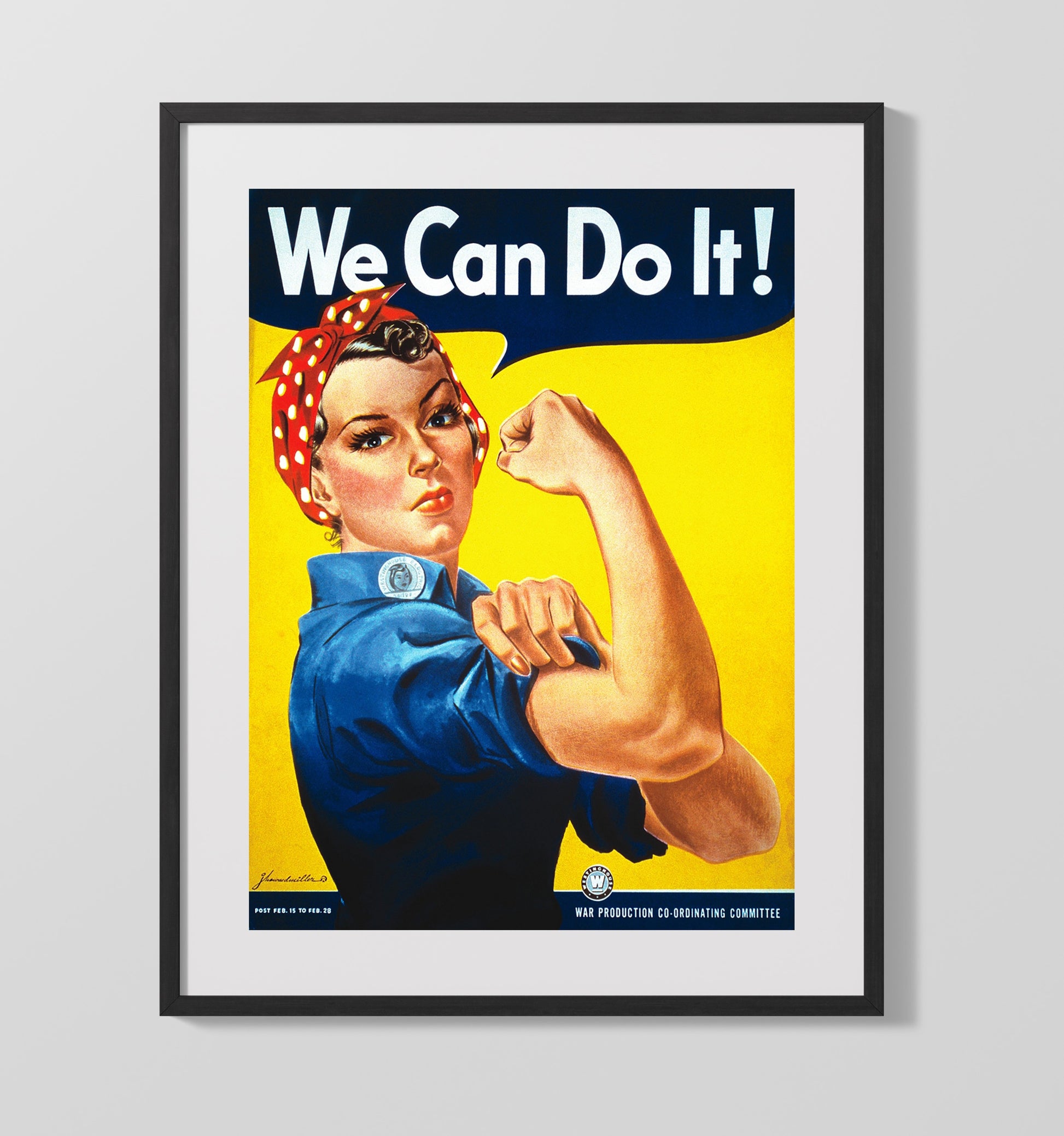 Rosie Riveter - Can Do war poster wall art 16x20 Gallery Frame