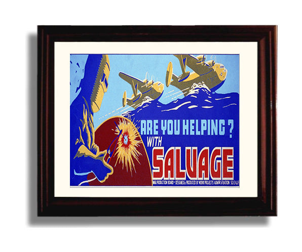 Vintage War Poster - Salvage Effort - Weld Today Win Tomorrow
