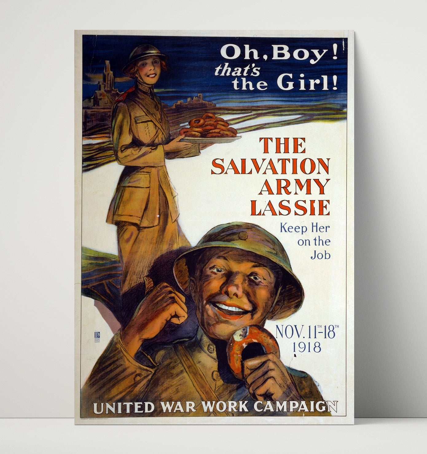 Salvation Army Lassie war poster wall art 16x20 Unframed Print