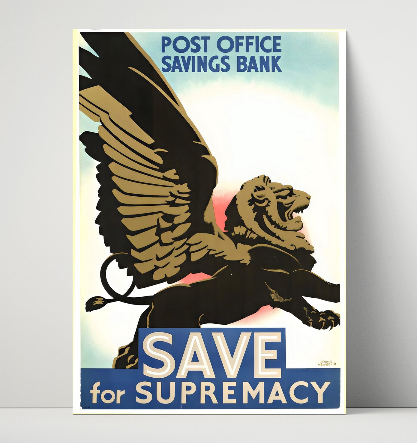 Vintage War Poster - Save for Supremacy - Lions Share Vintage War Wall Art - 16x20 Unframed Print