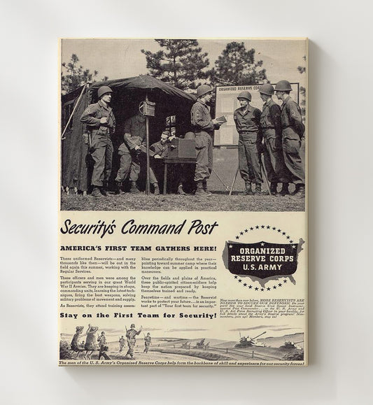 Security's Command Post vintage war poster canvas wall art 20x24 Canvas